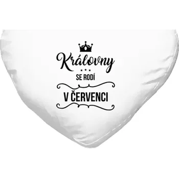 Polštář Polštář srdce 40x35 cm Královny se rodí v měsíci ...