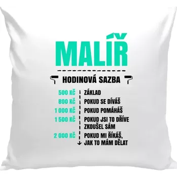 Polštář Polštář bílý 40x40 cm Hodinová sazba - malíř