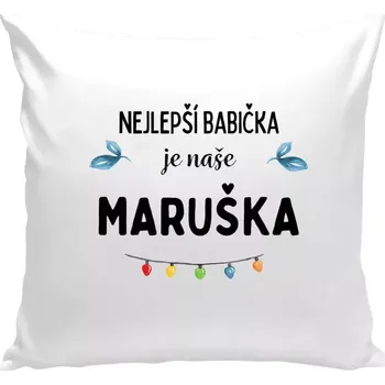 Polštář Polštář bílý 40x40 cm Nejlepší babička, oslava