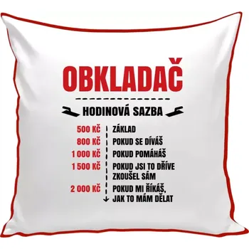 Polštář Polštář barevný 32x32 cm Hodinová sazba - obkladač
