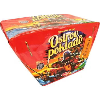 Zábavní pyrotechnika Kompakt 25ran / 25mm Ostrov pokladů šikmý