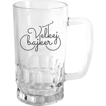 Sklenice Půllitr pro cyklisty - Velkej bajker - čirý