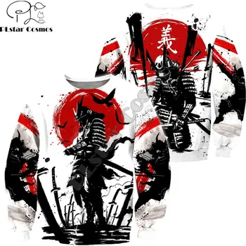 Pánská mikina Originální mikina s potiskem 3D Oni Mask Samurai Velikost: L, Barva (Varianta): Mikina