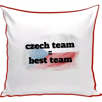 Polštář Polštář barevný 32x32 cm Czech team = best team