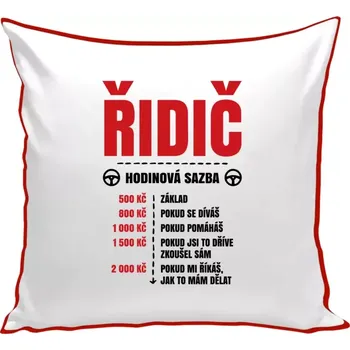 Polštář Polštář barevný 32x32 cm Hodinová sazba - řidič