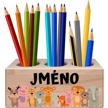 Dřevěná hračka Pastelkovník Zvířátka se jménem
