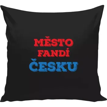 Polštář Polštář černý 40x40 cm Město fandí Česku