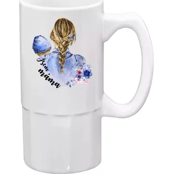 Sklenice Půllitr bílý vysoký Jsem máma - chlapeček