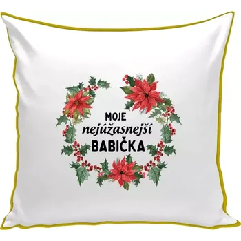 Polštář Polštář barevný 32x32 cm Nejúžasnější babička