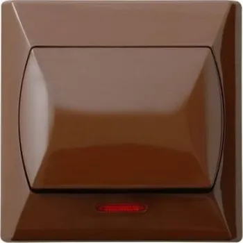 vypínač Jednoduchý vypínač podsvícený hnědý