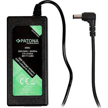 Adaptér k notebooku PATONA napájecí adaptér k ntb/ 20V/3,25A 65W/ konektor 5,5x2,5mm/ FUJITSU-SIEMENS PREMIUM/ délka kabelu 2,5 m (PT2566)