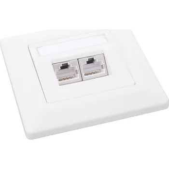 Rozvaděč SOLARIX Zásuvka Solarix CAT5E STP 2 x RJ45 pod omítku bílá SX9-2-5E-STP-WH 23100092