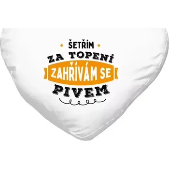 Polštář Polštář srdce 40x35 cm Zahřívám se pivem