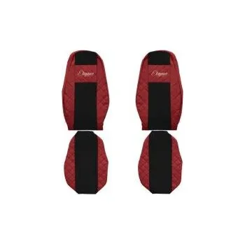 Ochranný autopotah Sada potahů sedaček (sedadel) pro VOLVO FH4 (od roku 2013) integrovaná hlavová opěrka, červená 20423