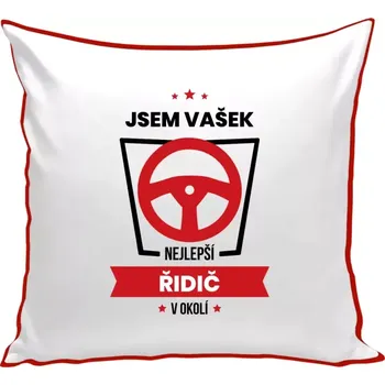 Polštář Polštář barevný 32x32 cm Nejlepší v okolí - řidič