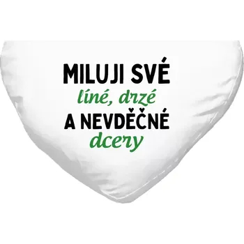 Polštář Polštář srdce 40x35 cm Miluji své líné, drzé a nevděčné dcery
