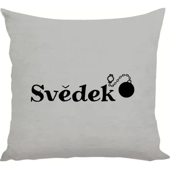 Polštář Polštář lněný 40x40 cm Svědek s koulí