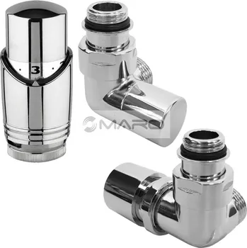 Ventil Smart30 SET radiátorový úhlový 1/2" x 3/4" EK, pravý, chrom + termostatická hlavice 2TTCC, 5214812703HTCC