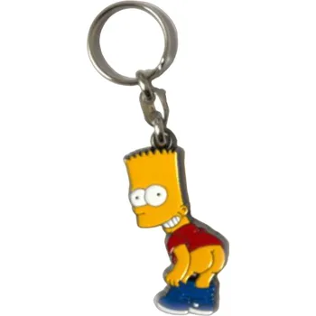 Přívěsek na klíče Simpsonovi Bart zadek kovový včetně kroužku na klíče