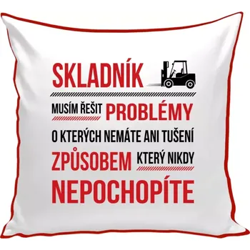 Polštář Polštář barevný 32x32 cm Musím řešit problémy - skladník