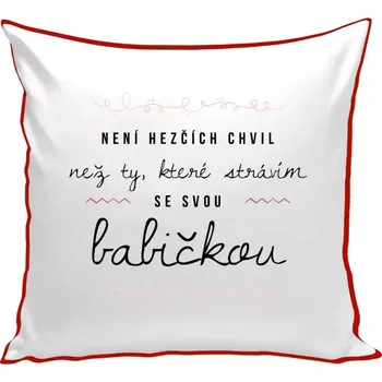Polštář Polštář barevný 32x32 cm Není hezčích chvil, než ty, které strávím se svou babičkou