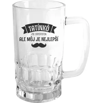 Sklenice Půllitr pro tatínka - Tatínků je spousta, ale můj je nejlepší - čirý