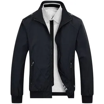 Pánská softshellová bunda Podzimní bunda na zip slim větrovka sportovní Barva: Černá, Velikost: 3XL