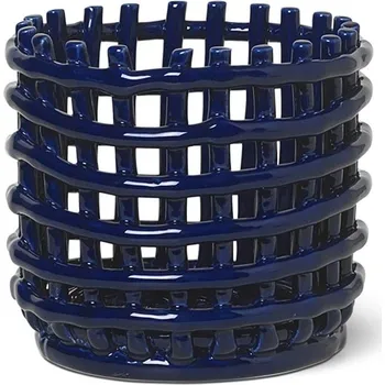 Úložný box Ferm Living, Úložný koš Ferm Living keramický 14,5 cm nebově modrý - Formadore