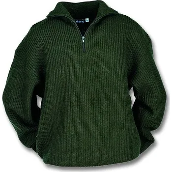 Dámské oblečení Scheibler Svetr s vysokým zapínáním TROYER - M / Khaki