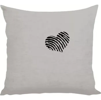 Polštář Polštář lněný 40x40 cm Otisk srdce