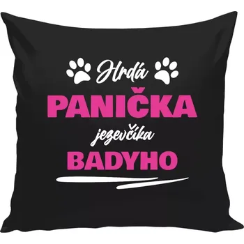 Polštář Polštář černý 40x40 cm Hrdá panička