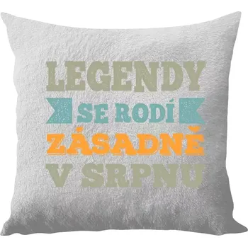 Polštář Polštář bílý 40x40 cm - dlouhý chlup Legendy se rodí zásadně v...