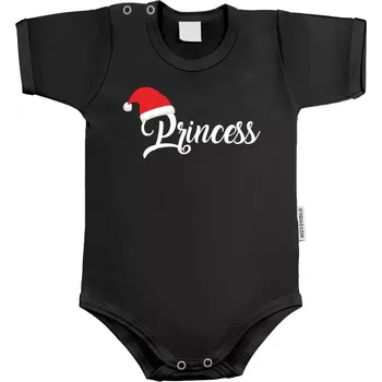 Kojenecký body Dětské body s krátkým rukávem Vánoční čepice - Princess