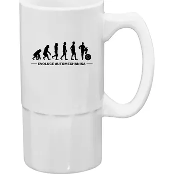 Sklenice Půllitr pro automechaniky - Evoluce - automechanik - 500 ml