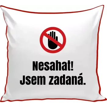 Polštář Polštář barevný 32x32 cm Nesahat, jsem zadaná