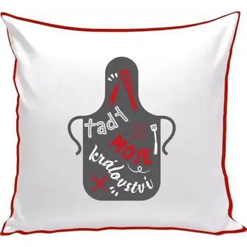 Polštář Polštář barevný 32x32 cm Tady je moje království - zástěra