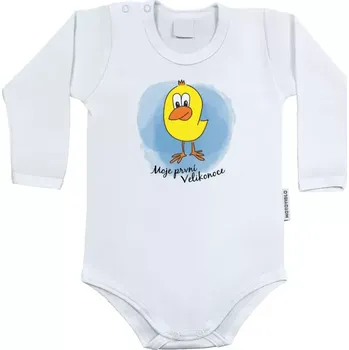 Kojenecký body Dětské body s dlouhým rukávem Moje první Velikonoce - kuřátko