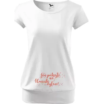 Těhotenské tričko Malfini City Jen počkejte, až vyleze s vlastním jménem