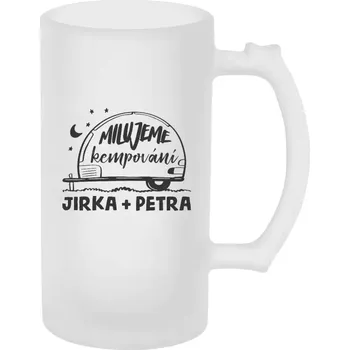 Sklenice Půllitr skleněný matný Milujeme kempování