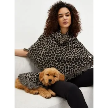 Dámské pončo LIU JO Pončo z kašmírové směsi motiv šelma vel. U