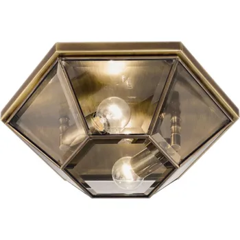 Il Fanale Rilegato, vitrážové stropní svítidlo, fazetové sklo/pálená mosaz, 2x E27 max 46W, průměr 43cm