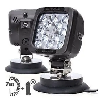 Přídavný světlomet Pracovní světlo 10-34V, LED 2400lm, 17xLED, 17W, s vypínačem a magnetem, spirálový kabel 7m 7096