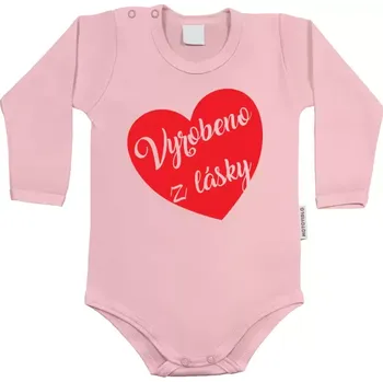 Kojenecký body Dětské body s dlouhým rukávem Vyrobeno z lásky