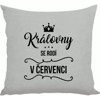 Polštář Polštář lněný 40x40 cm Královny se rodí v měsíci ...
