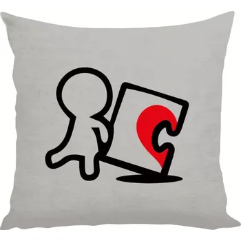 Polštář Polštář lněný 40x40 cm Puzzle woman