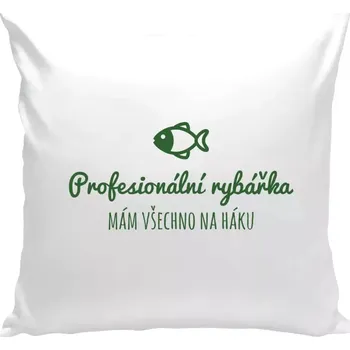 Polštář Polštář bílý 40x40 cm Profesionální rybářka