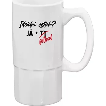 Sklenice Půllitr bílý vysoký Ideální vztah