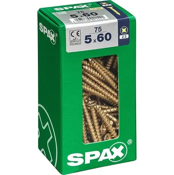 Vrut Spax Yellox Univerzální vrut, ø 5 × 60 mm, drážka: PZ 2, 75 ks 4081020500607