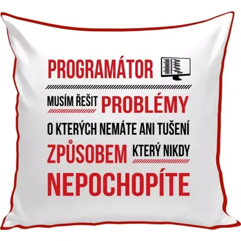 Polštář Polštář barevný 32x32 cm Musím řešit problémy - programátor