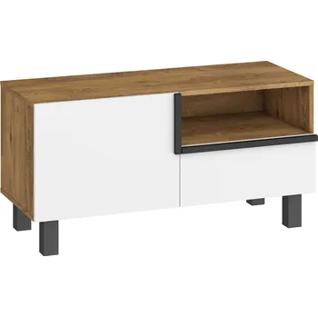 Televizní stolek TV stolek DZENGAL 1D1S, dub burgundský/bílá, 5 let záruka + vyzvednutí ZDARMA